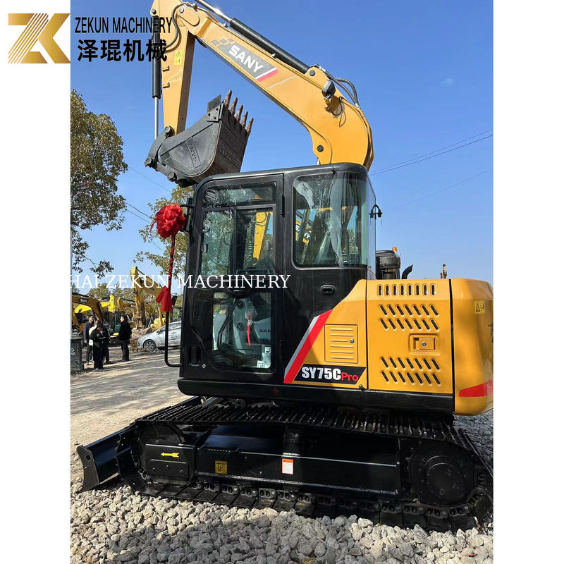 중고용 Sany SY75C Pro 7.5톤 미니 크롤러 디버 ISUZU 엔진