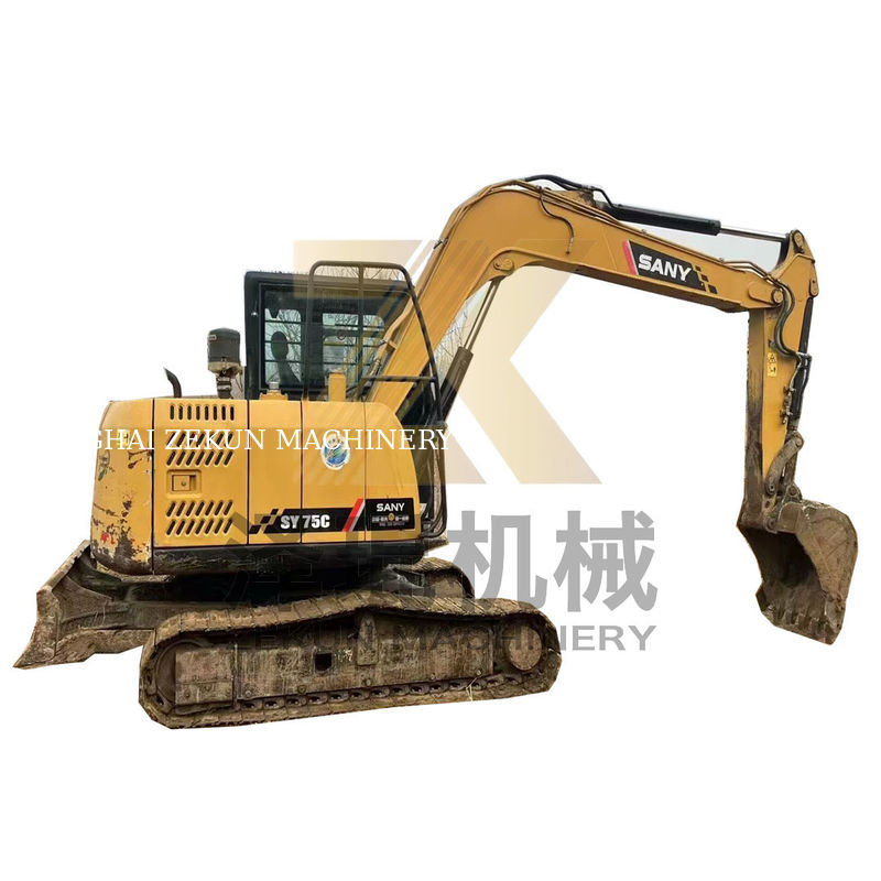상하이에서 0.28m3 버킷 용량 2020 Sany SY75C 중고용 크롤러 발굴기