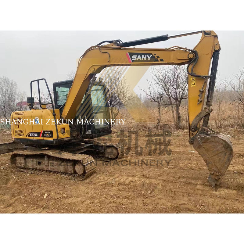 상하이에서 0.28m3 버킷 용량 2020 Sany SY75C 중고용 크롤러 발굴기