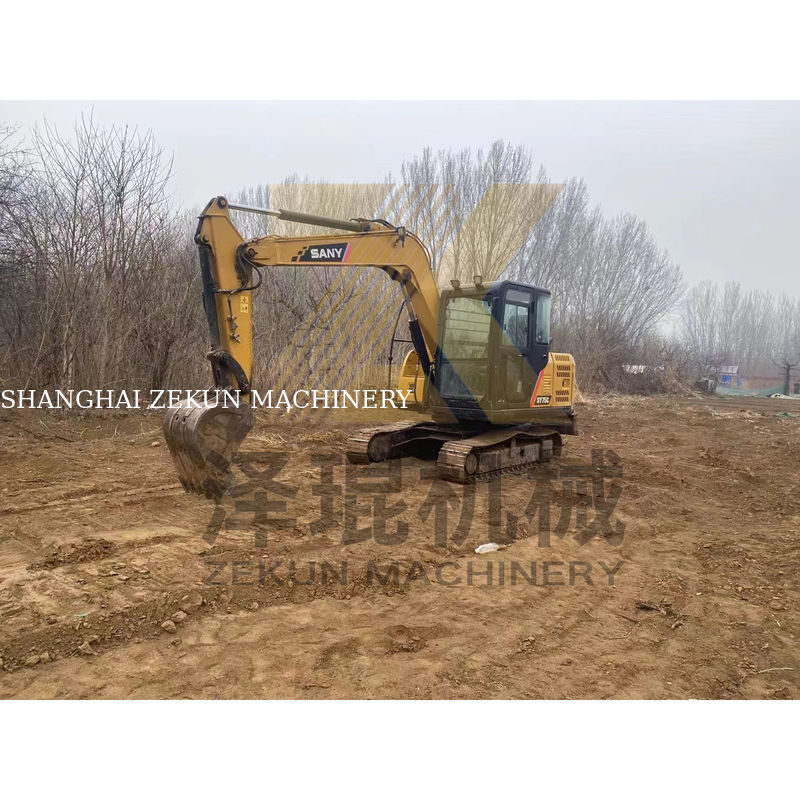 상하이에서 0.28m3 버킷 용량 2020 Sany SY75C 중고용 크롤러 발굴기