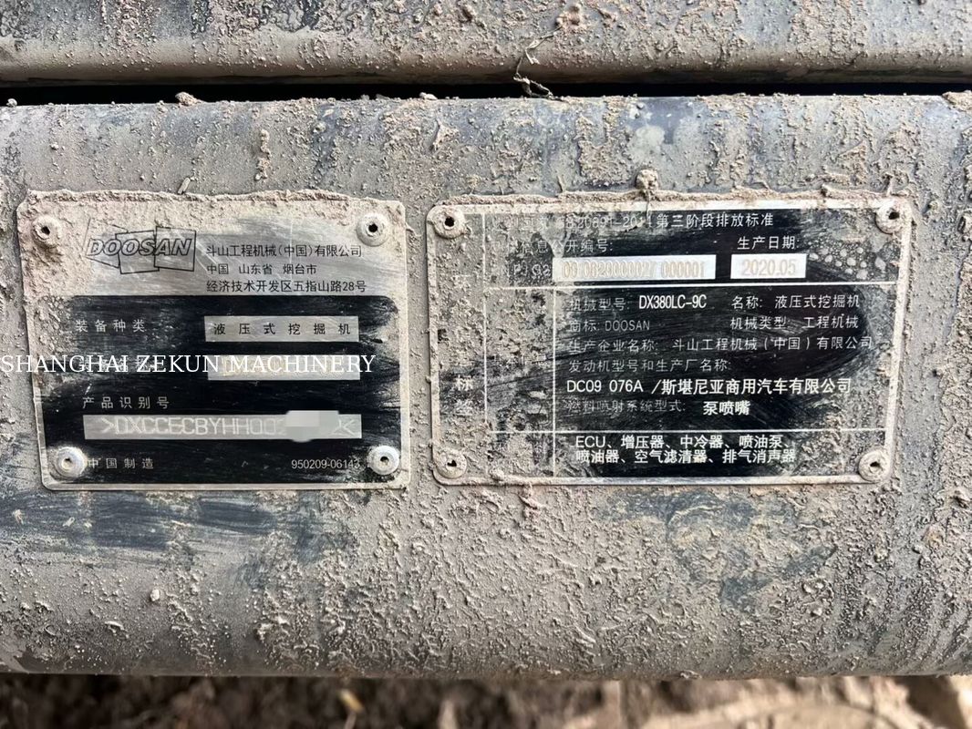 사용 된 2020 Doosan DX380 발굴기 4 816 작업 시간 좋은 상태